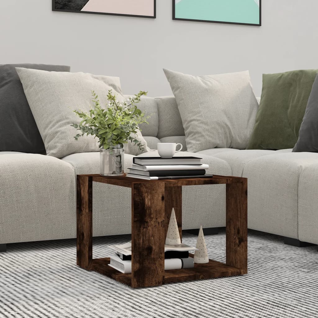 Table basse Chêne fumé 40x40x30 cm Bois d’ingénierie - Tables basses