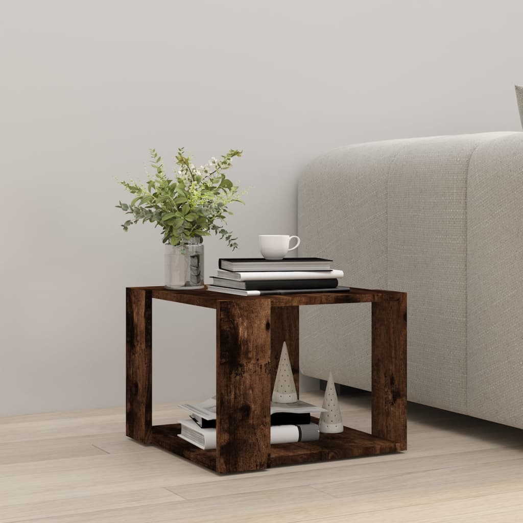 Table basse Chêne fumé 40x40x30 cm Bois d’ingénierie - Tables basses