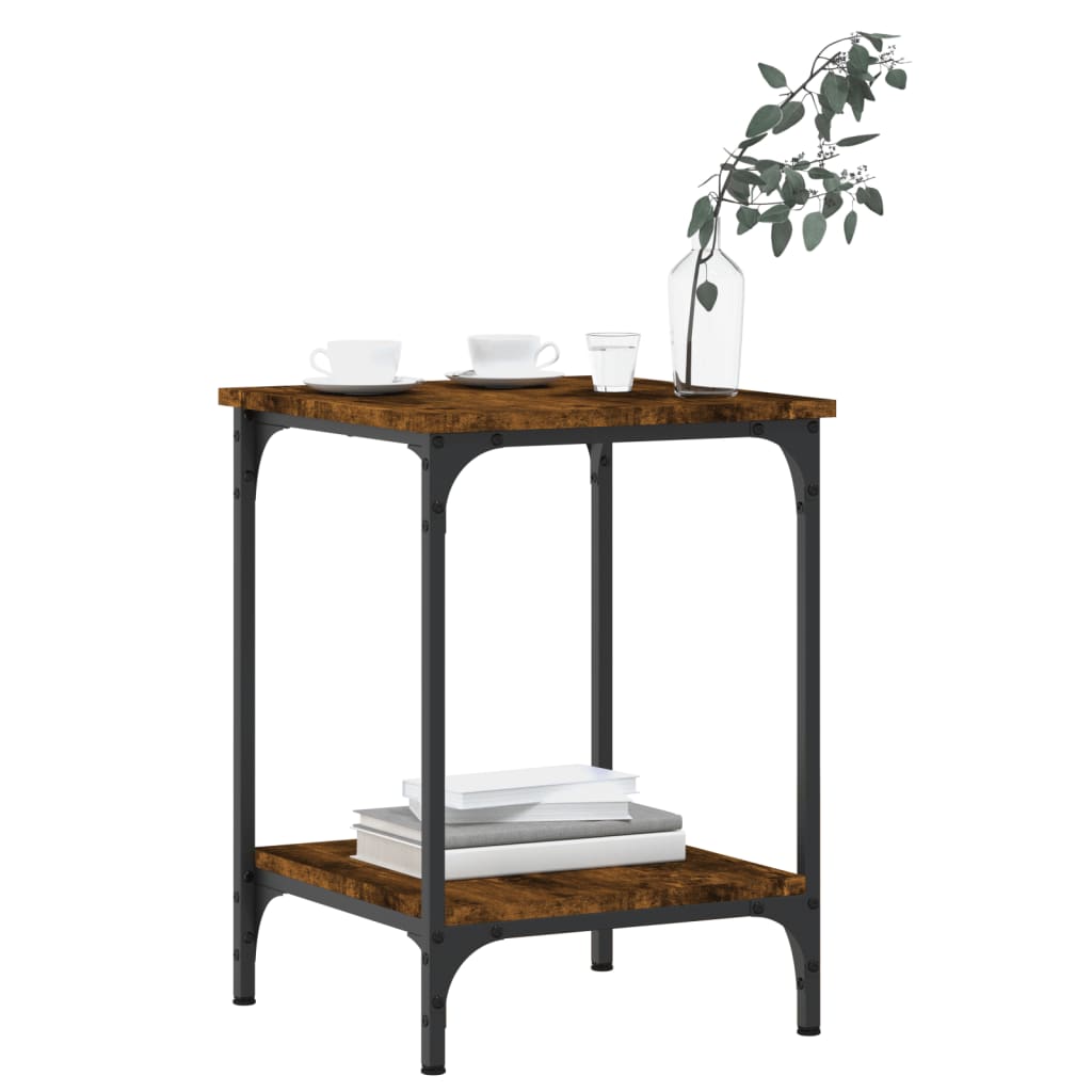 Table basse chêne fumé 40x40x55 cm bois d’ingénierie - Tables basses