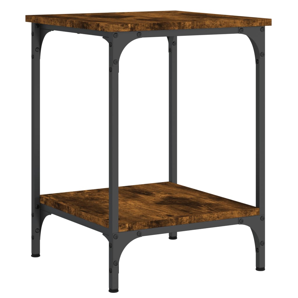 Table basse chêne fumé 40x40x55 cm bois d’ingénierie - Tables basses