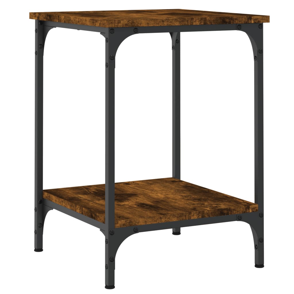 Table basse chêne fumé 40x40x55 cm bois d’ingénierie - Tables basses
