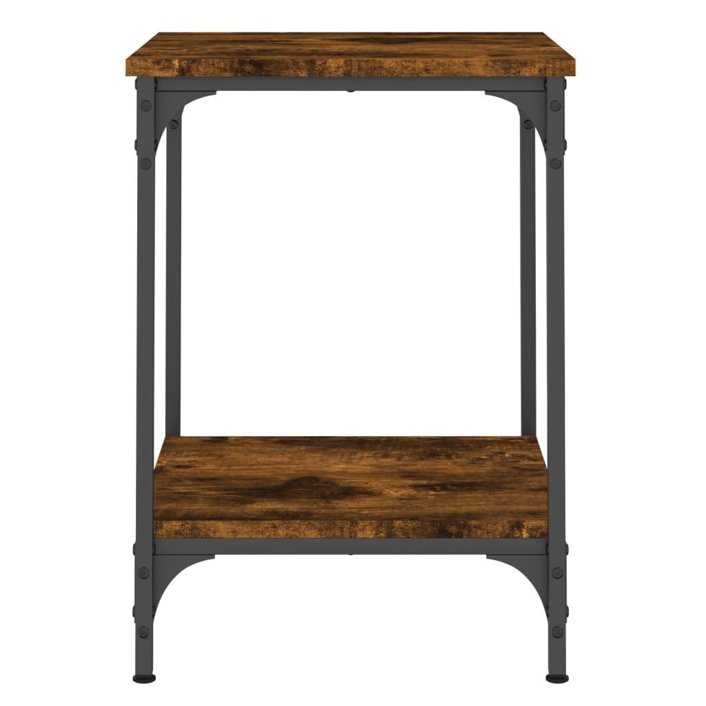 Table basse chêne fumé 40x40x55 cm bois d’ingénierie - Tables basses