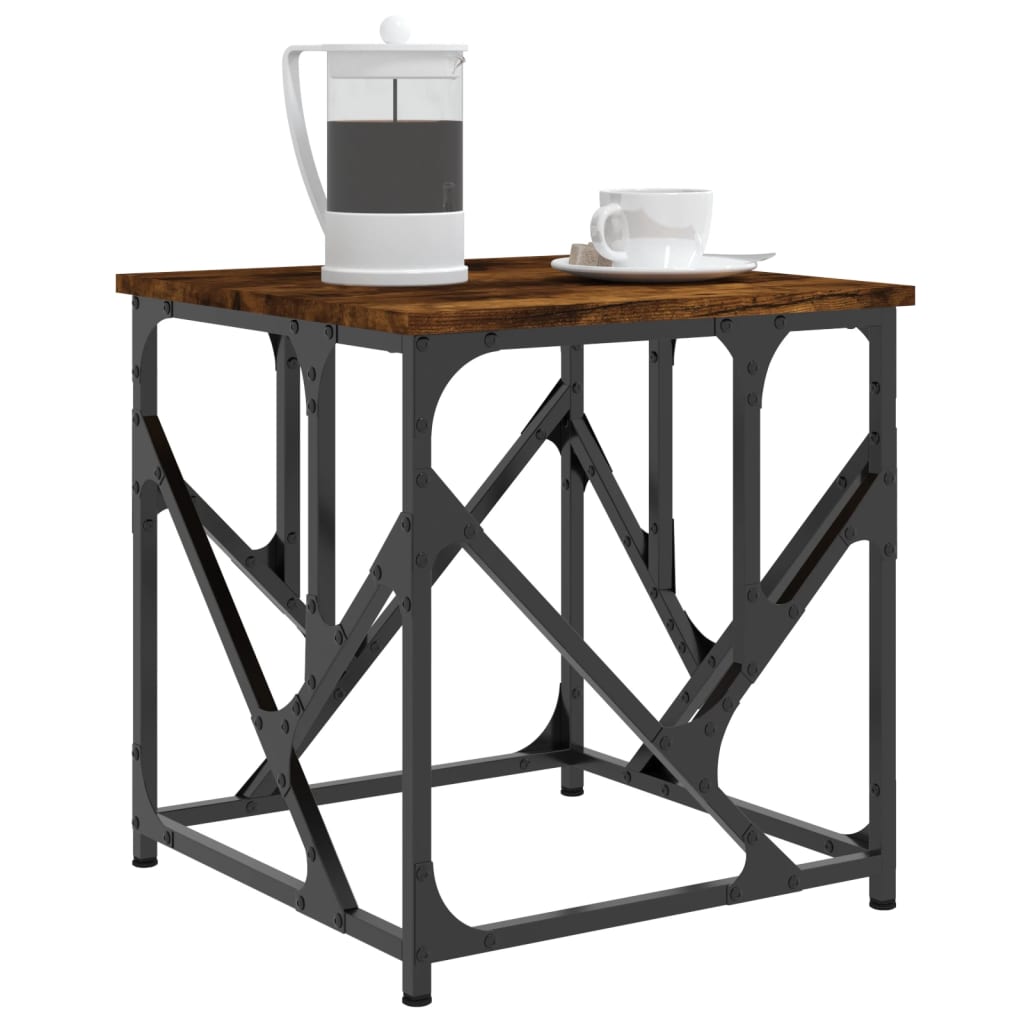 Table basse chêne fumé 45x45x47,5 cm bois d’ingénierie - Tables basses