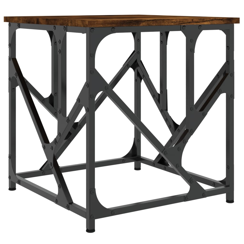 Table basse chêne fumé 45x45x47,5 cm bois d’ingénierie - Tables basses
