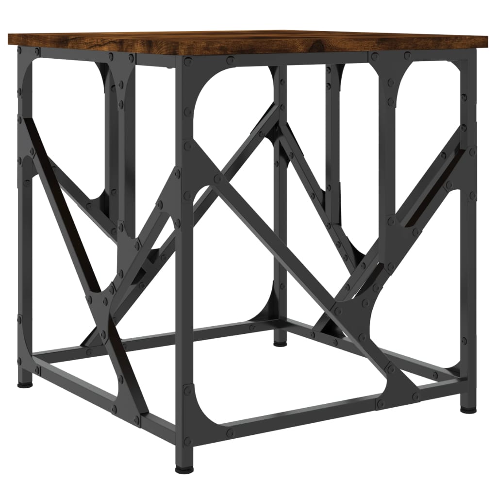 Table basse chêne fumé 45x45x47,5 cm bois d’ingénierie - Tables basses