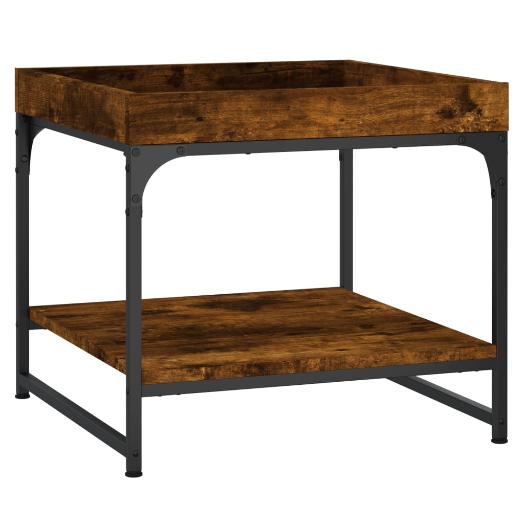 Table basse chêne fumé 49,5x49,5x45 cm bois d’ingénierie - Tables basses