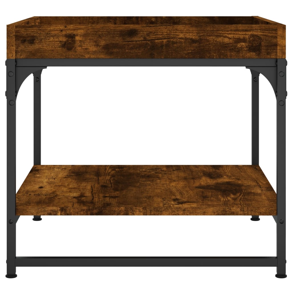 Table basse chêne fumé 49,5x49,5x45 cm bois d’ingénierie - Tables basses