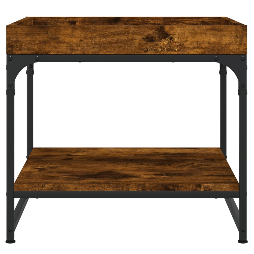 Table basse chêne fumé 49,5x49,5x45 cm bois d’ingénierie - Tables basses