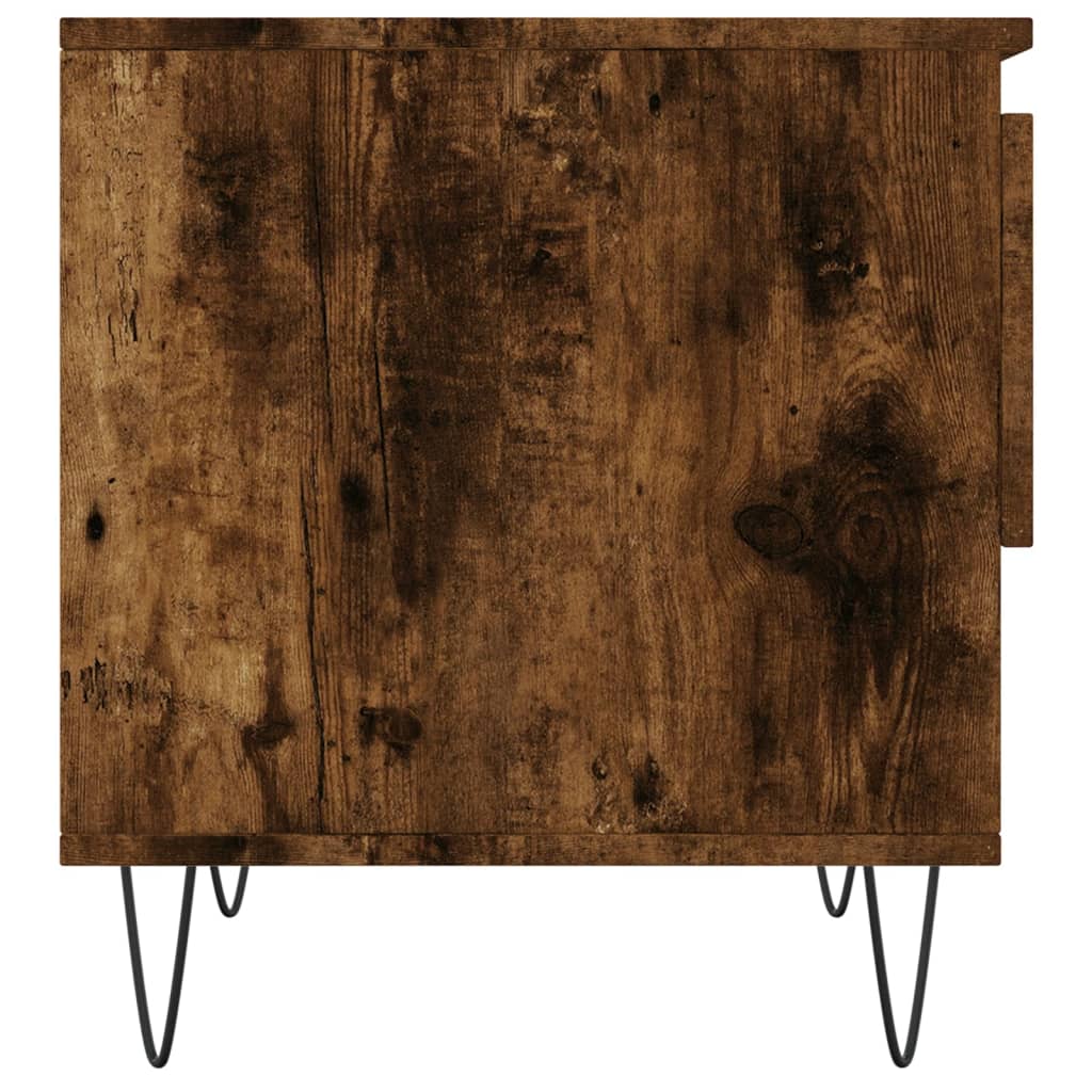 Table basse chêne fumé 50x46x50 cm bois d’ingénierie - Tables basses