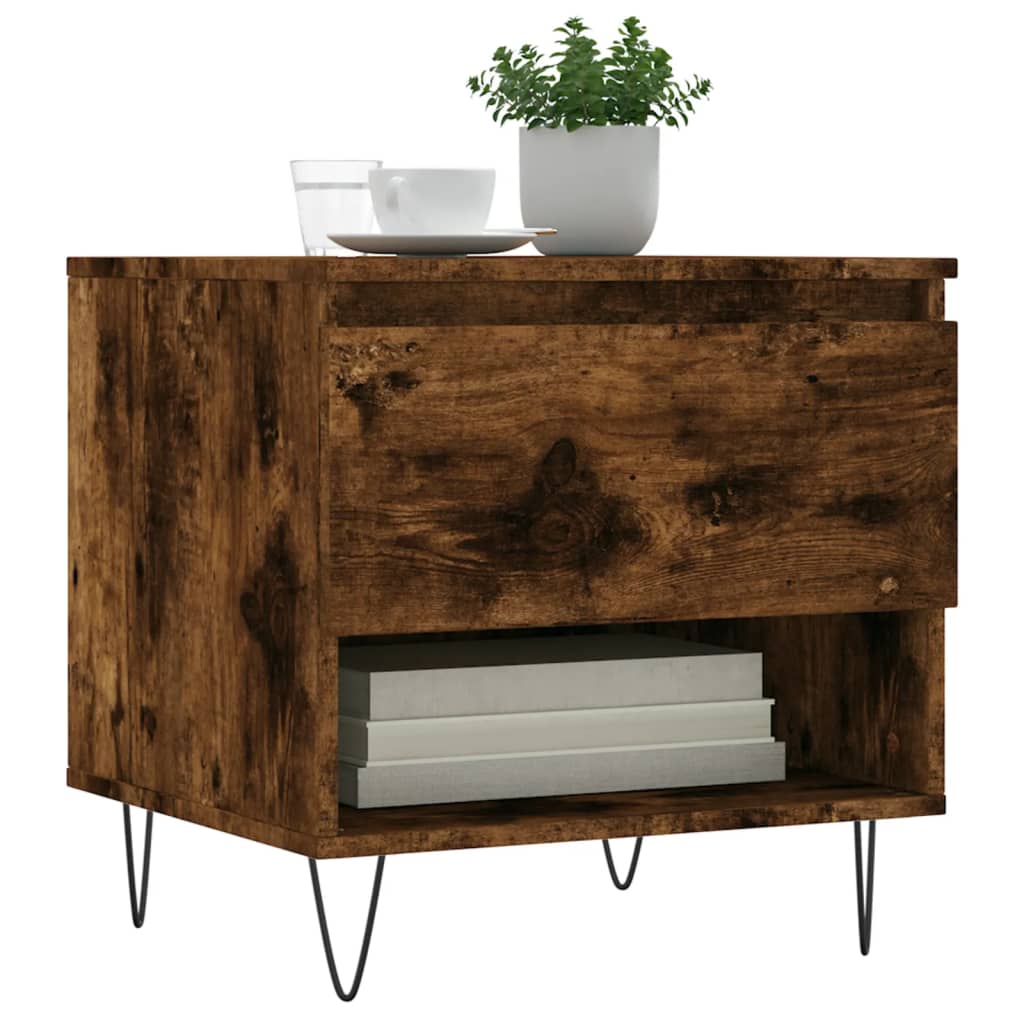 Table basse chêne fumé 50x46x50 cm bois d’ingénierie - Tables basses