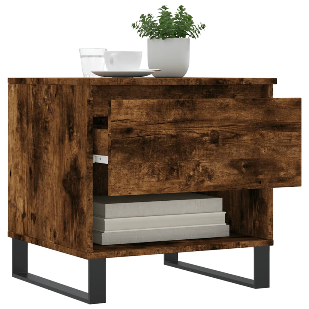 Table basse chêne fumé 50x46x50 cm bois d’ingénierie - Tables basses