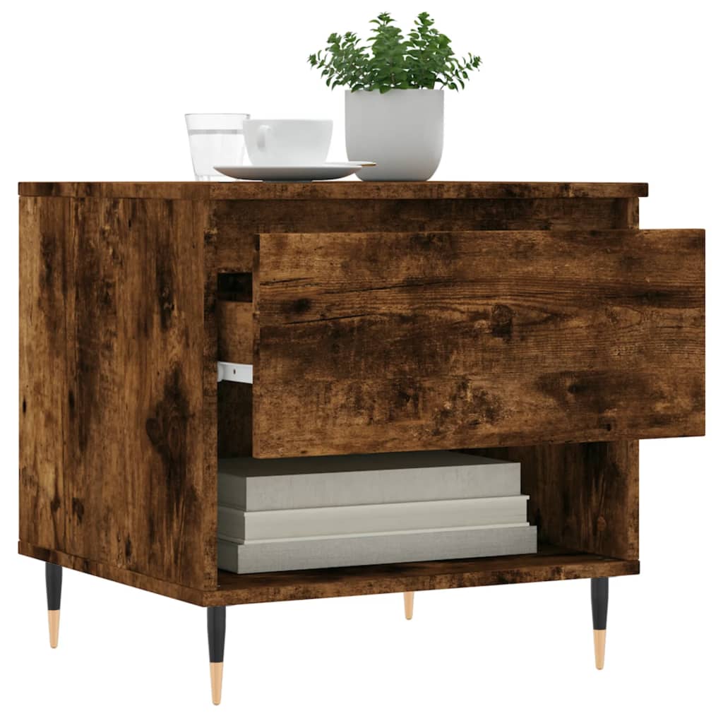 Table basse chêne fumé 50x46x50 cm bois d’ingénierie - Tables basses
