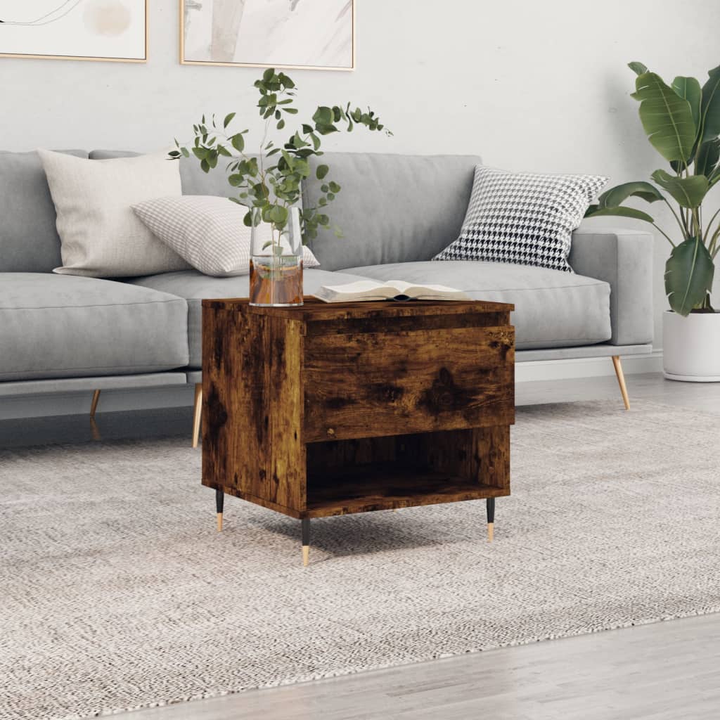 Table basse chêne fumé 50x46x50 cm bois d’ingénierie - Tables basses