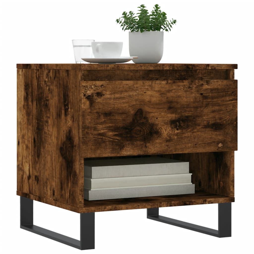 Table basse chêne fumé 50x46x50 cm bois d’ingénierie - Tables basses
