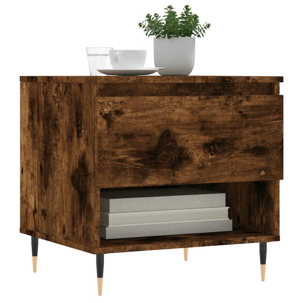 Table basse chêne fumé 50x46x50 cm bois d’ingénierie - Tables basses