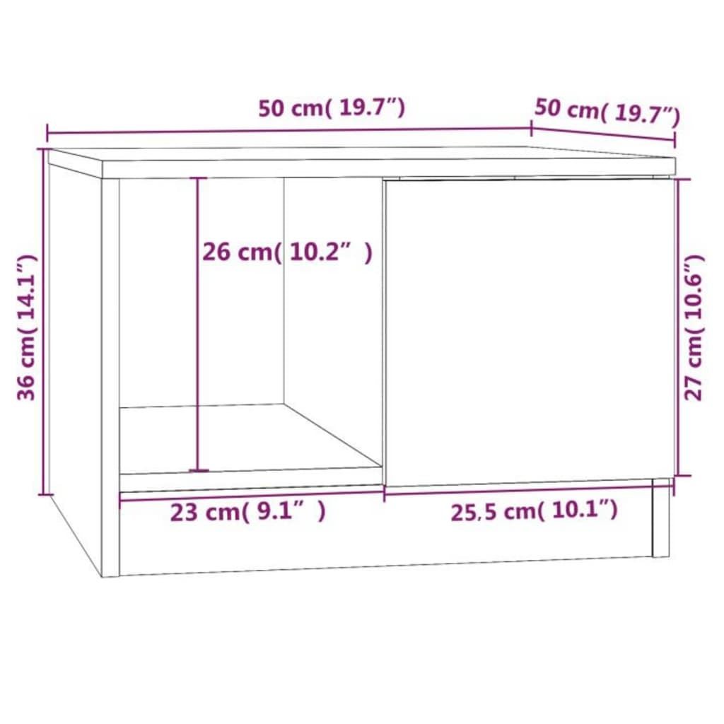 Table basse Chêne fumé 50x50x36 cm Bois d’ingénierie - Tables basses