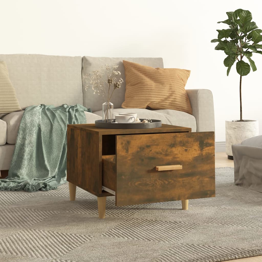 Table basse Chêne fumé 50x50x40 cm Bois d’ingénierie - Tables basses