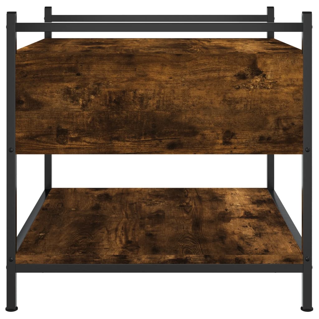 Table basse chêne fumé 50x50x50 cm bois d’ingénierie - Tables basses