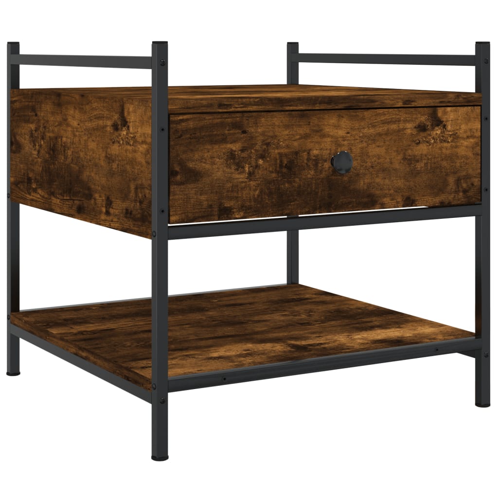 Table basse chêne fumé 50x50x50 cm bois d’ingénierie - Tables basses