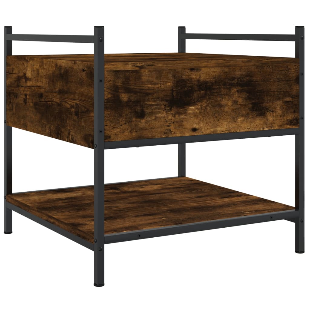 Table basse chêne fumé 50x50x50 cm bois d’ingénierie - Tables basses