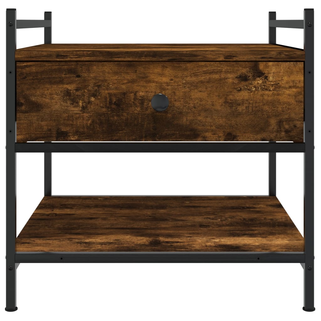 Table basse chêne fumé 50x50x50 cm bois d’ingénierie - Tables basses