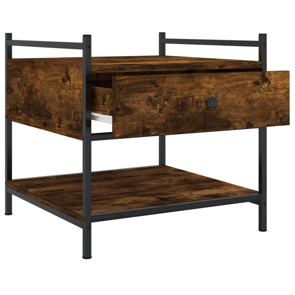 Table basse chêne fumé 50x50x50 cm bois d’ingénierie - Tables basses