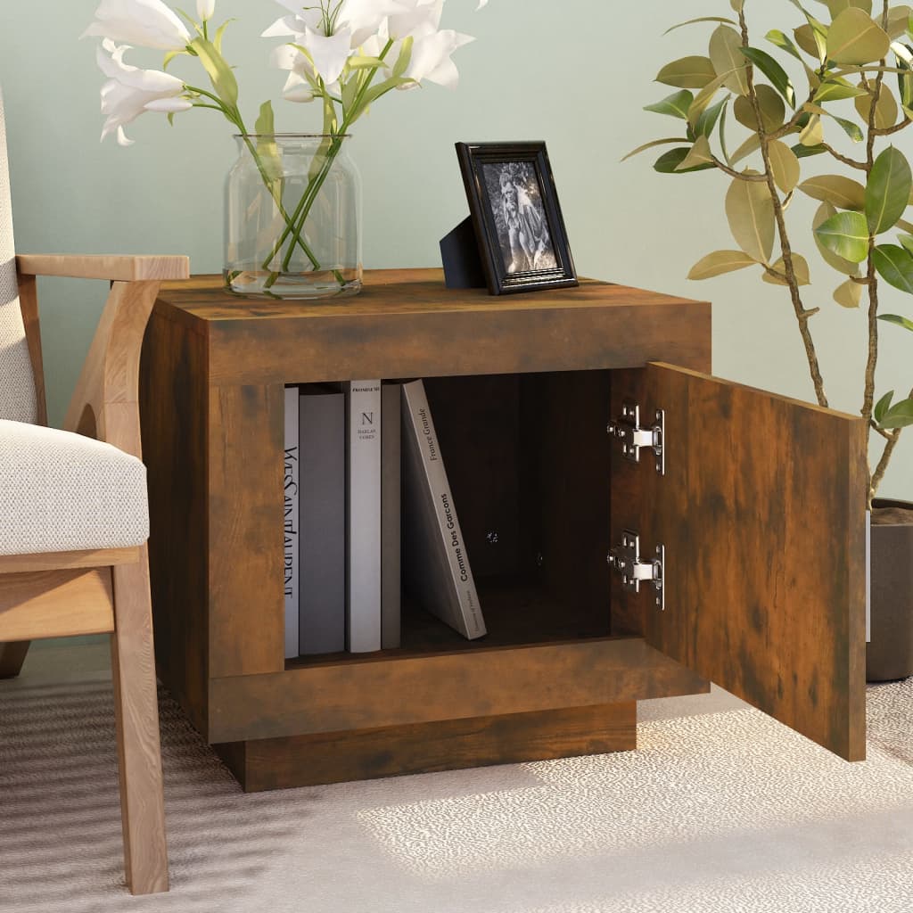 Table basse chêne fumé 51x50x45 cm bois d’ingénierie - Tables basses