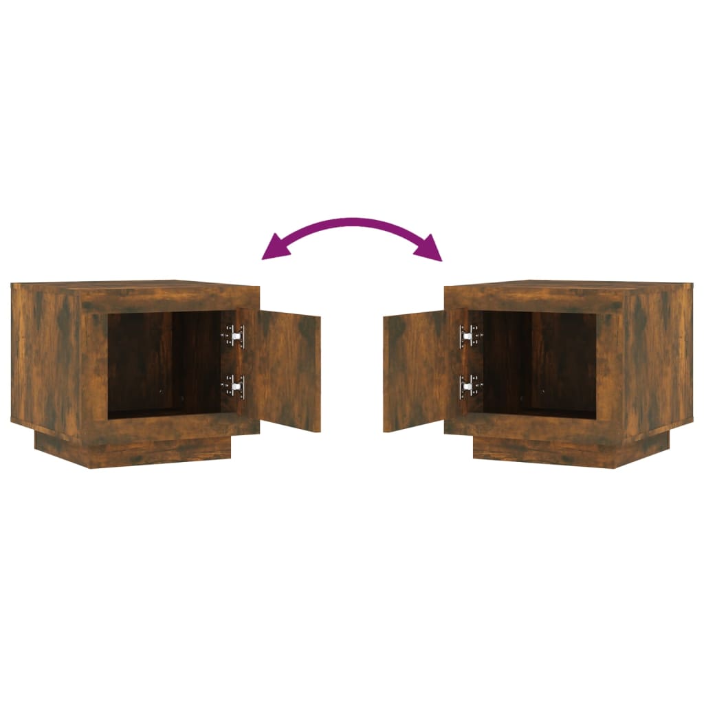 Table basse chêne fumé 51x50x45 cm bois d’ingénierie - Tables basses