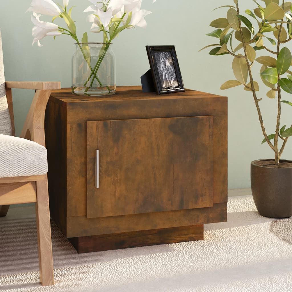 Table basse chêne fumé 51x50x45 cm bois d’ingénierie - Tables basses
