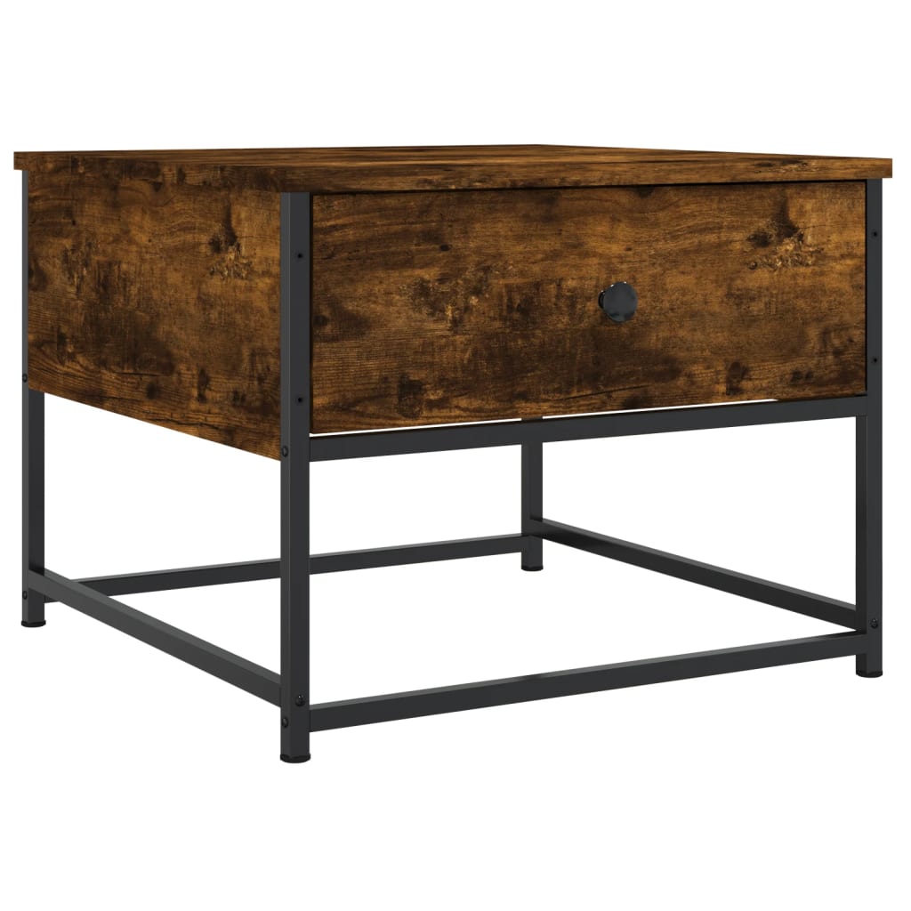 Table basse chêne fumé 51x51x40 cm bois d’ingénierie - Tables basses