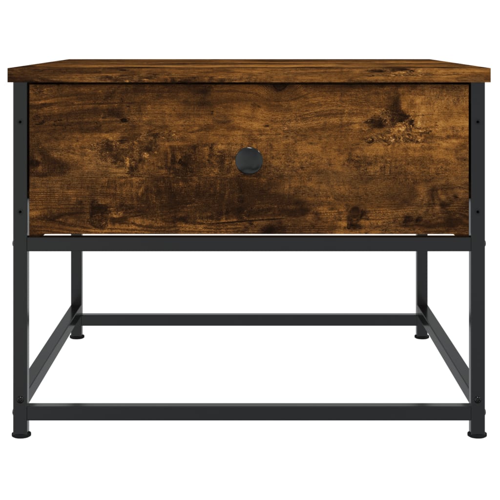 Table basse chêne fumé 51x51x40 cm bois d’ingénierie - Tables basses