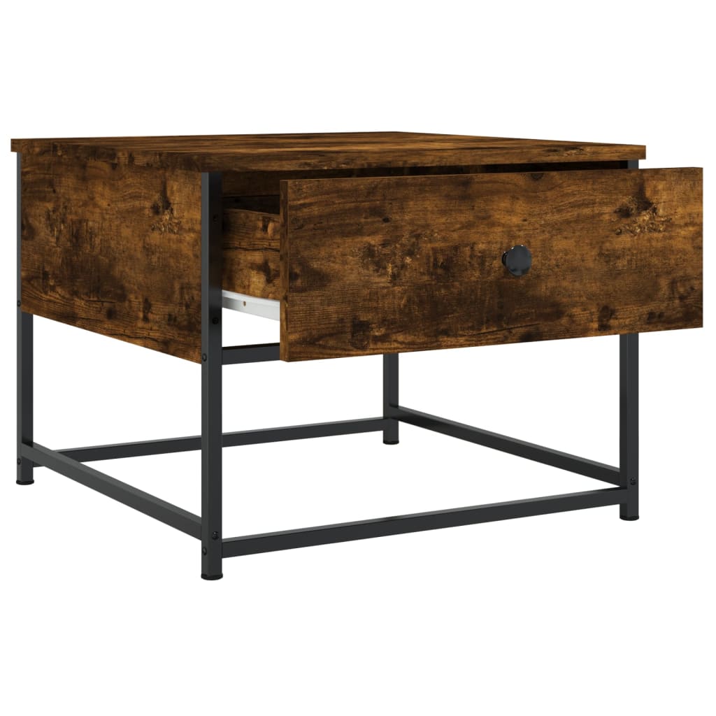 Table basse chêne fumé 51x51x40 cm bois d’ingénierie - Tables basses