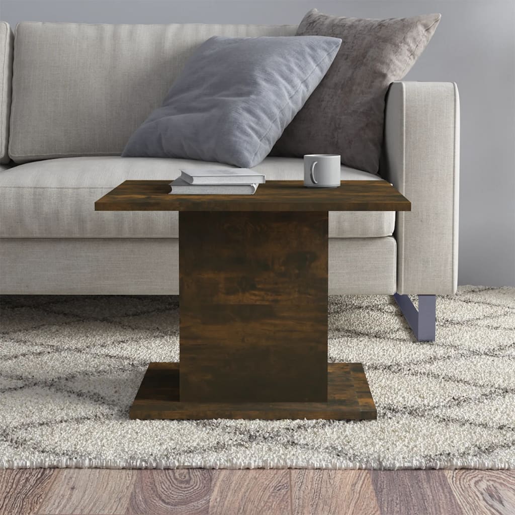 Table basse chêne fumé 55,5x55,5x40 cm bois d’ingénierie - Tables basses