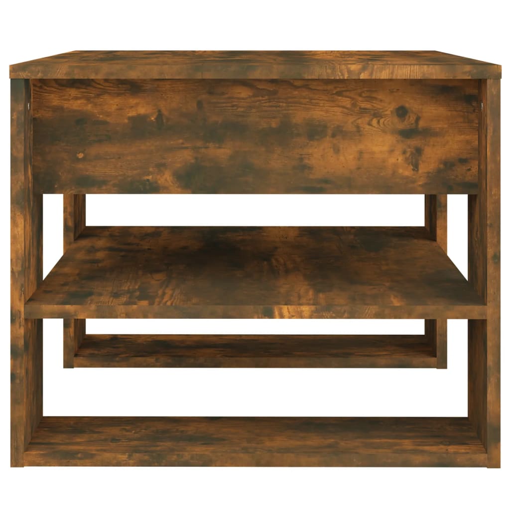 Table basse chêne fumé 55,5x55x45 cm bois d’ingénierie - Tables basses