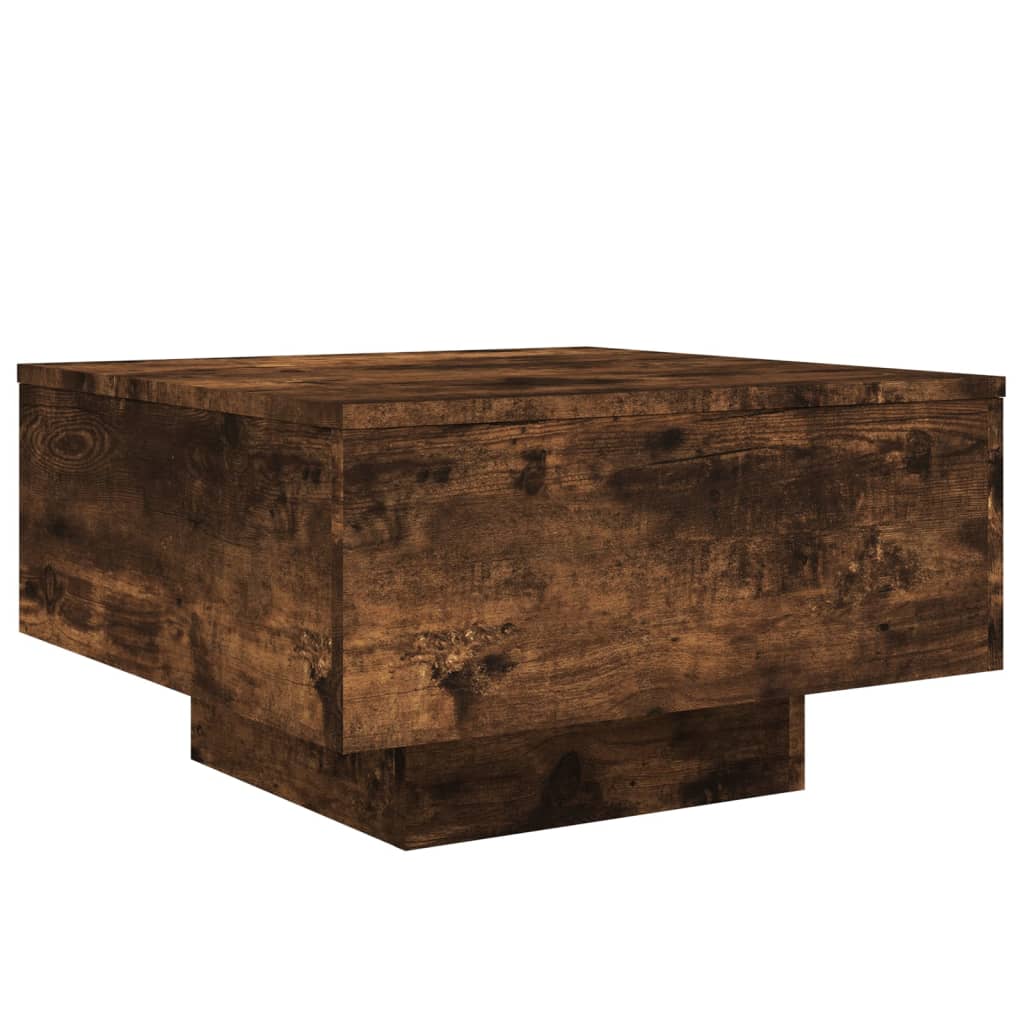 Table basse chêne fumé 55x55x31 cm bois d’ingénierie - Tables basses