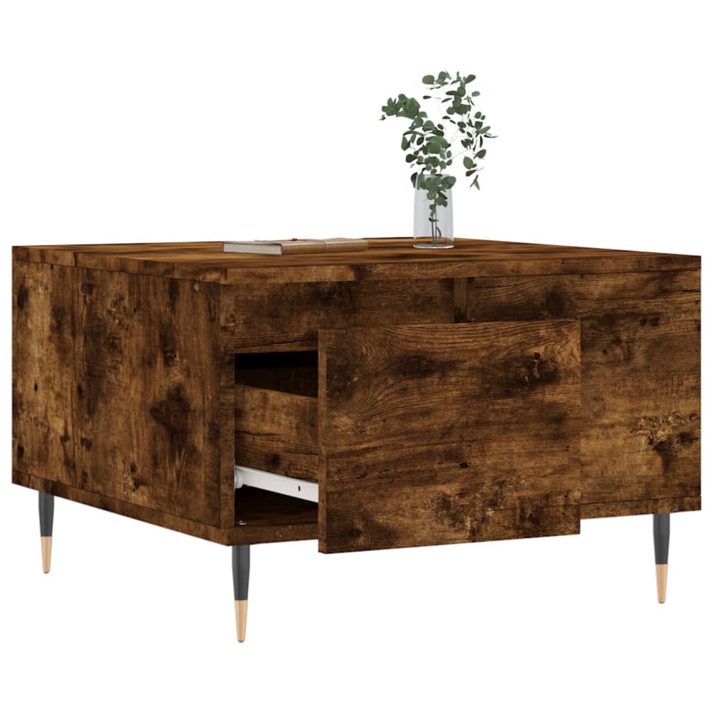 Table basse chêne fumé 55x55x36,5 cm bois d’ingénierie - Tables basses