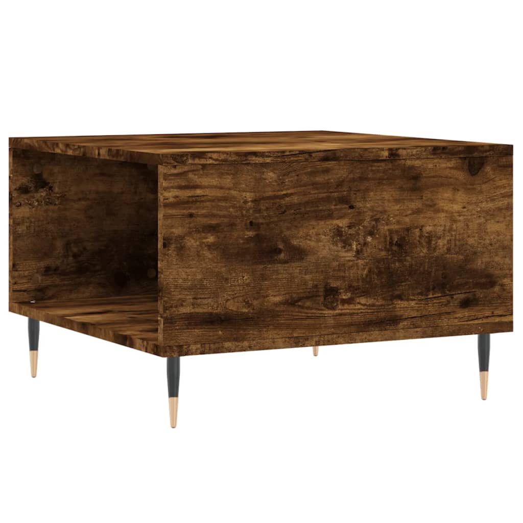 Table basse chêne fumé 55x55x36,5 cm bois d’ingénierie - Tables basses