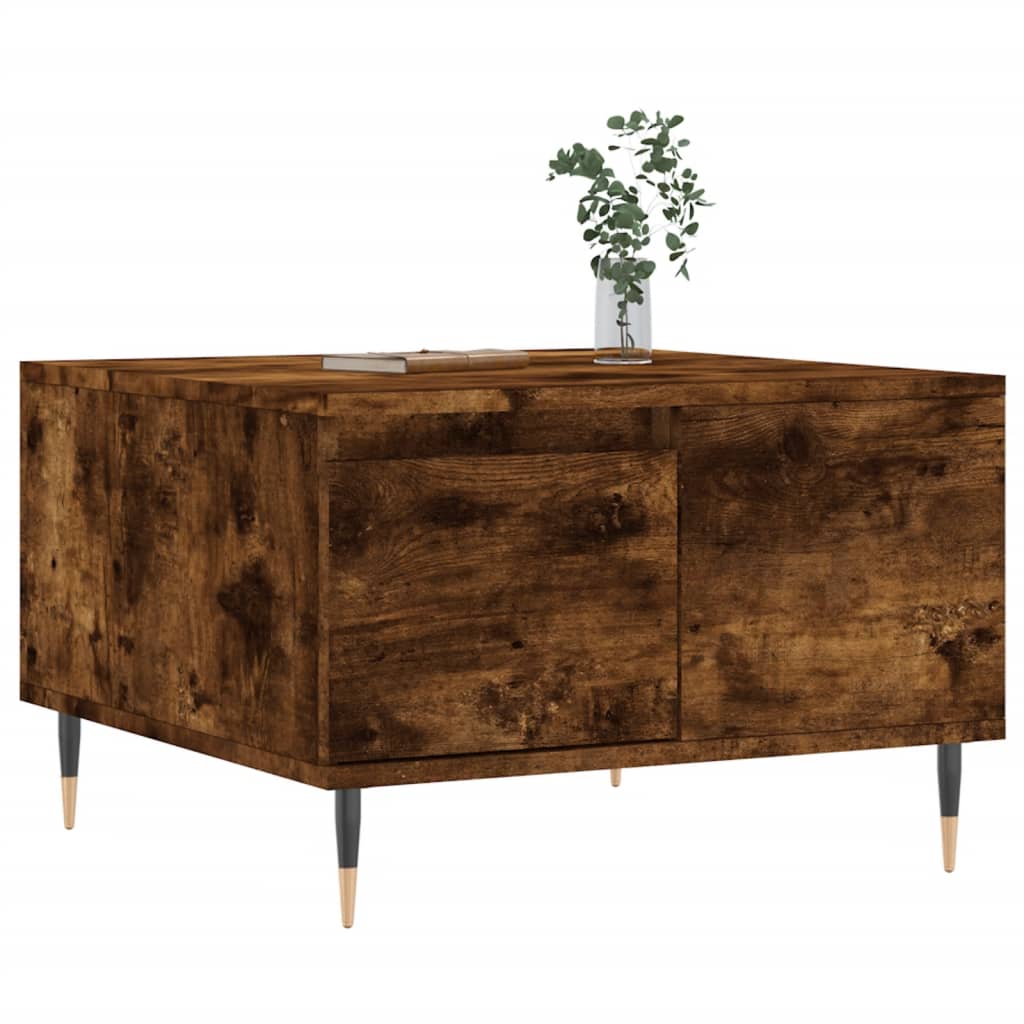 Table basse chêne fumé 55x55x36,5 cm bois d’ingénierie - Tables basses