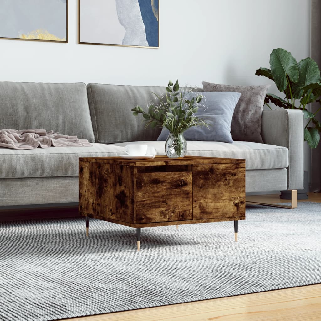 Table basse chêne fumé 55x55x36,5 cm bois d’ingénierie - Tables basses