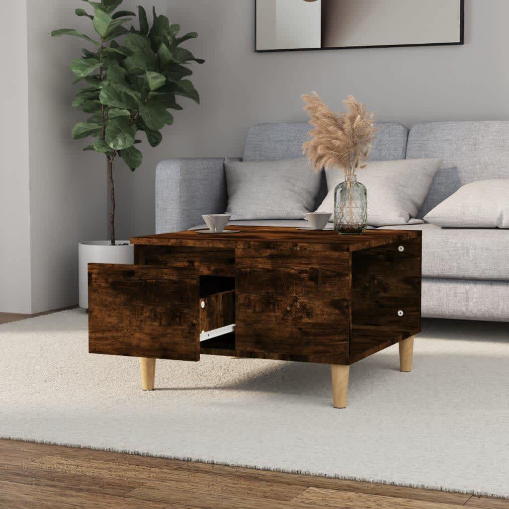 Table basse chêne fumé 55x55x36,5 cm bois d’ingénierie - Tables basses