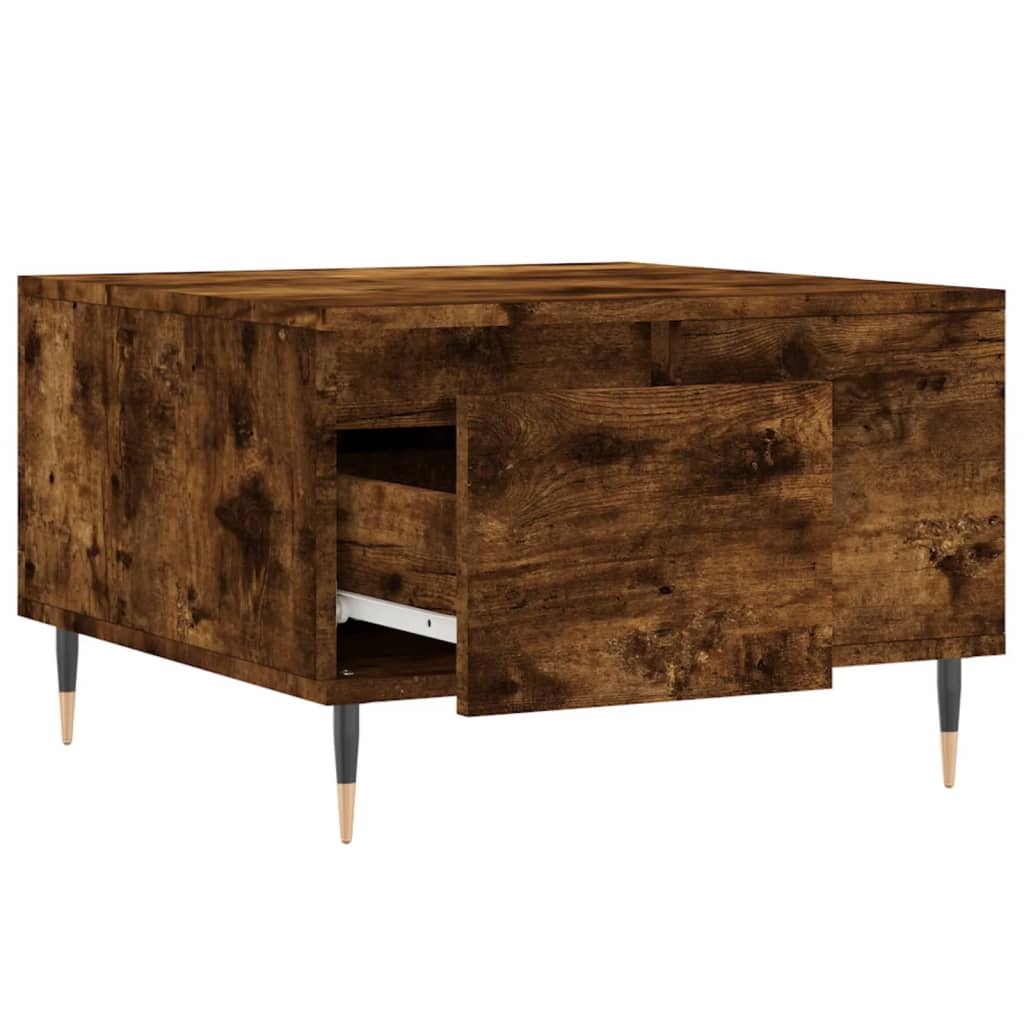 Table basse chêne fumé 55x55x36,5 cm bois d’ingénierie - Tables basses