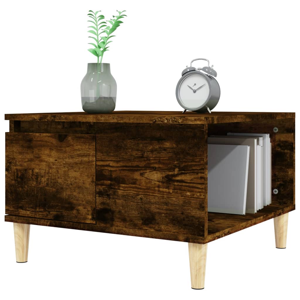 Table basse chêne fumé 55x55x36,5 cm bois d’ingénierie - Tables basses