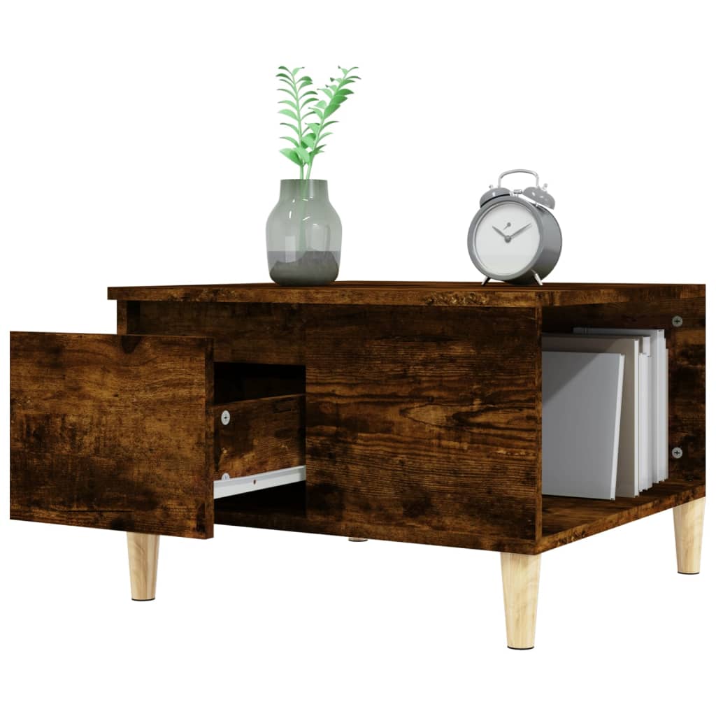 Table basse chêne fumé 55x55x36,5 cm bois d’ingénierie - Tables basses
