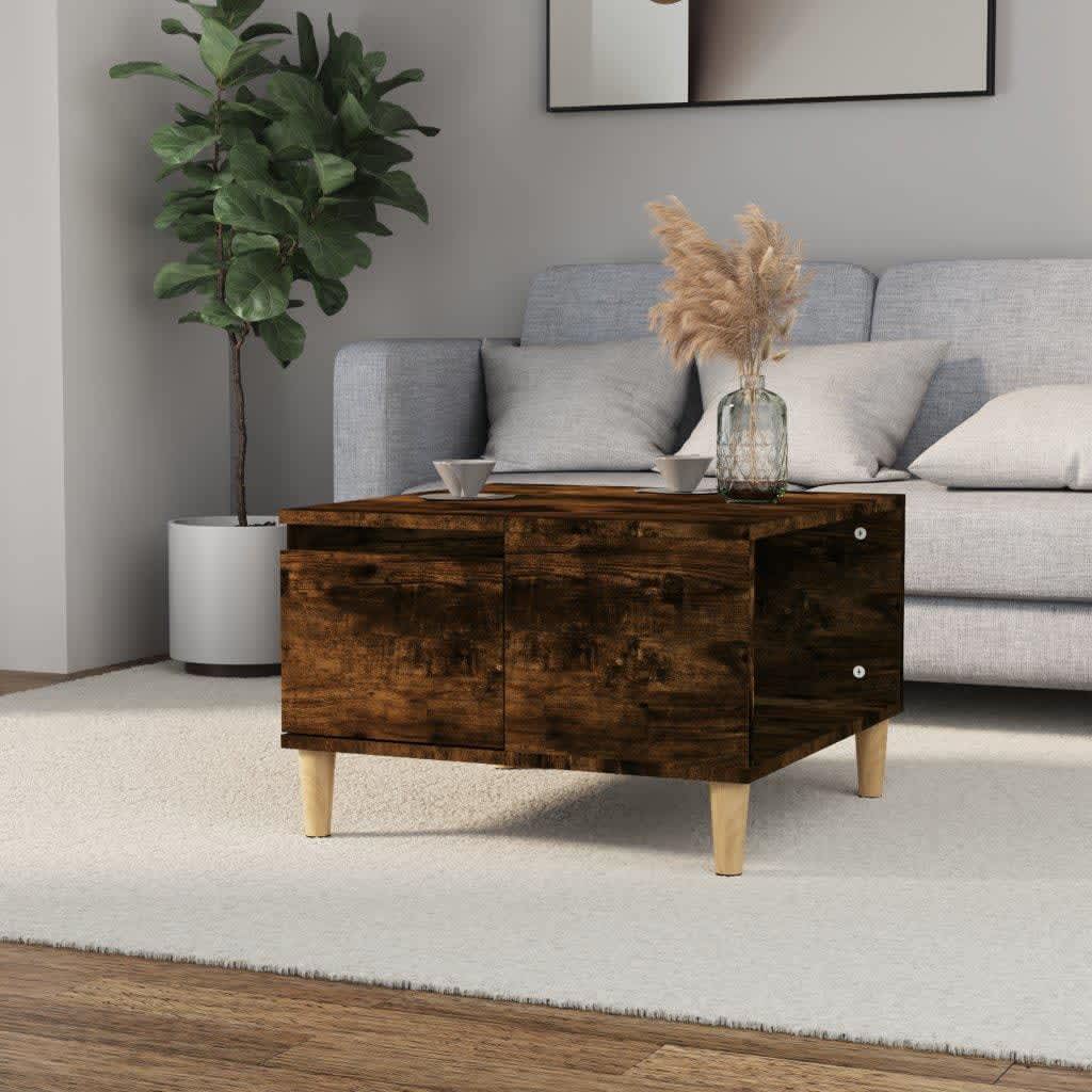 Table basse chêne fumé 55x55x36,5 cm bois d’ingénierie - Tables basses