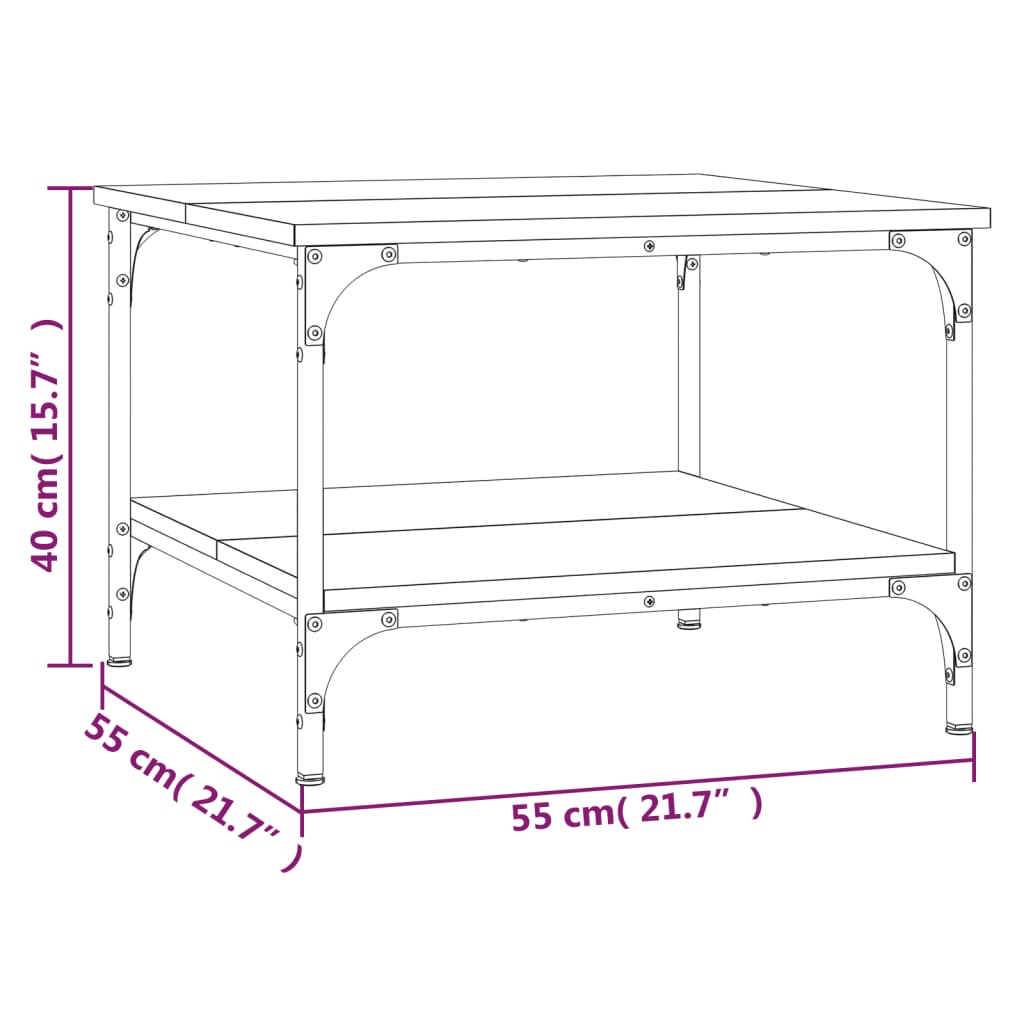 Table basse chêne fumé 55x55x40 cm bois d’ingénierie - Tables basses
