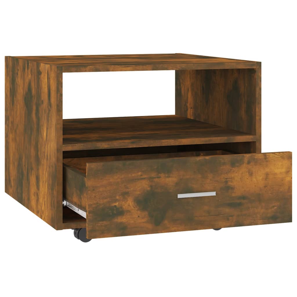 Table basse chêne fumé 55x55x40 cm bois d’ingénierie - Tables basses
