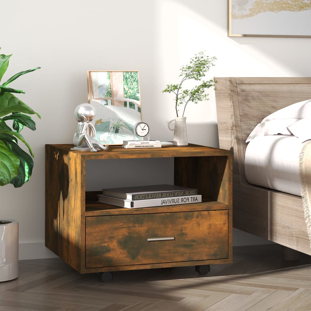 Table basse chêne fumé 55x55x40 cm bois d’ingénierie - Tables basses