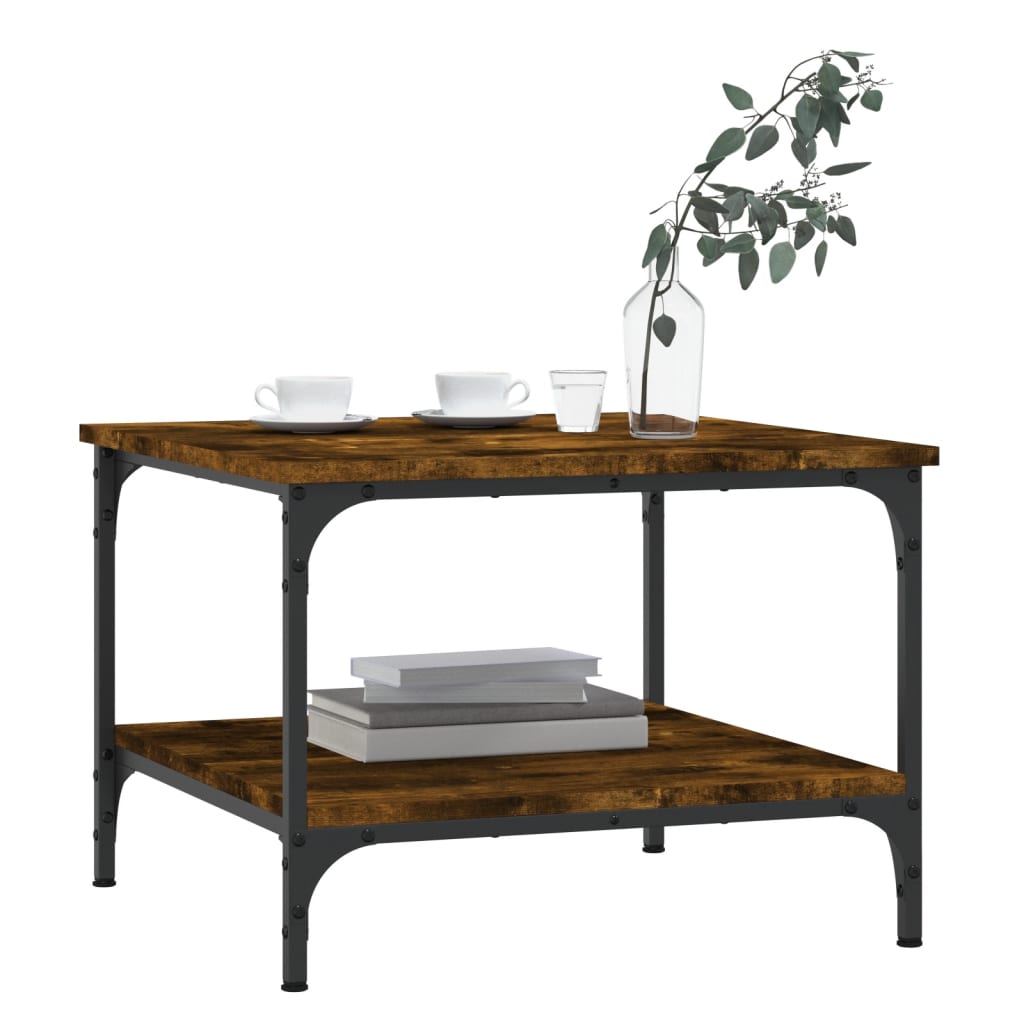 Table basse chêne fumé 55x55x40 cm bois d’ingénierie - Tables basses