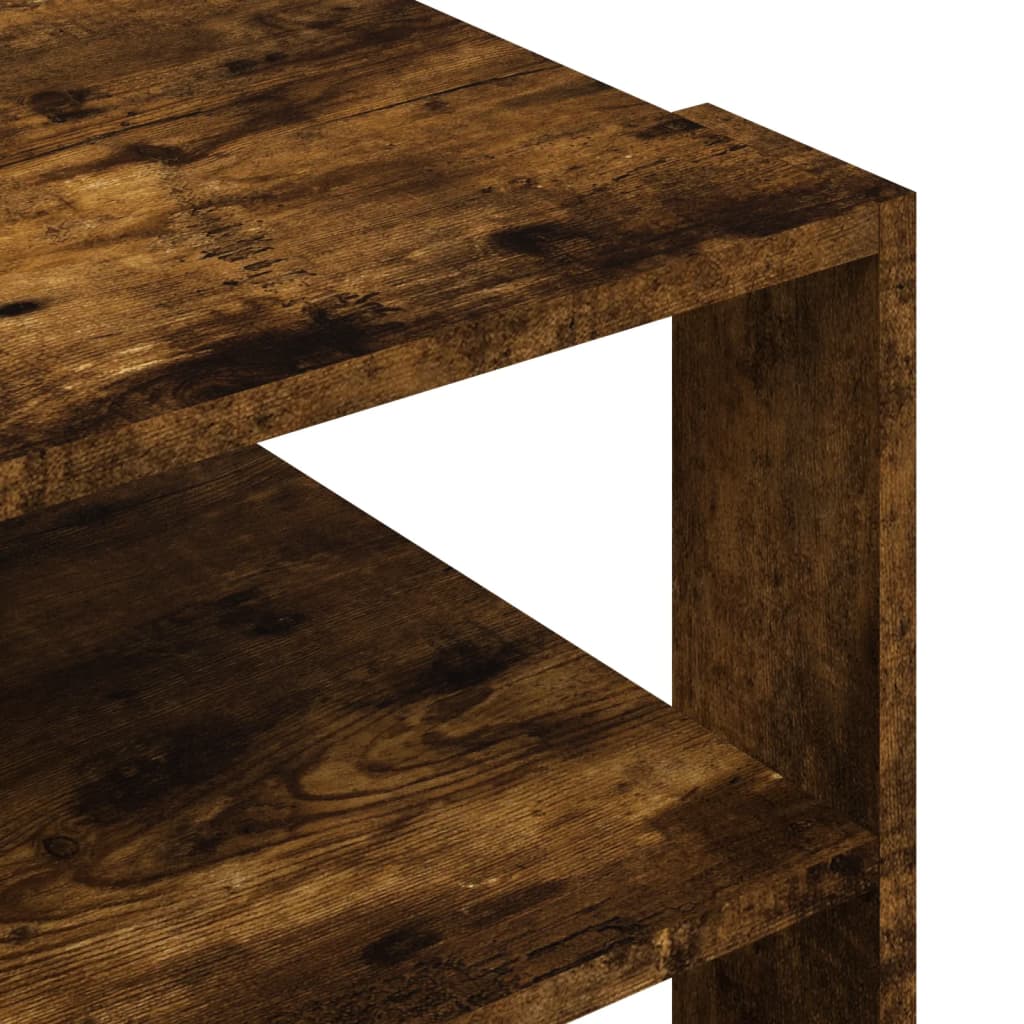 Table basse chêne fumé 59,5x59,5x40 cm bois d’ingénierie - Tables basses