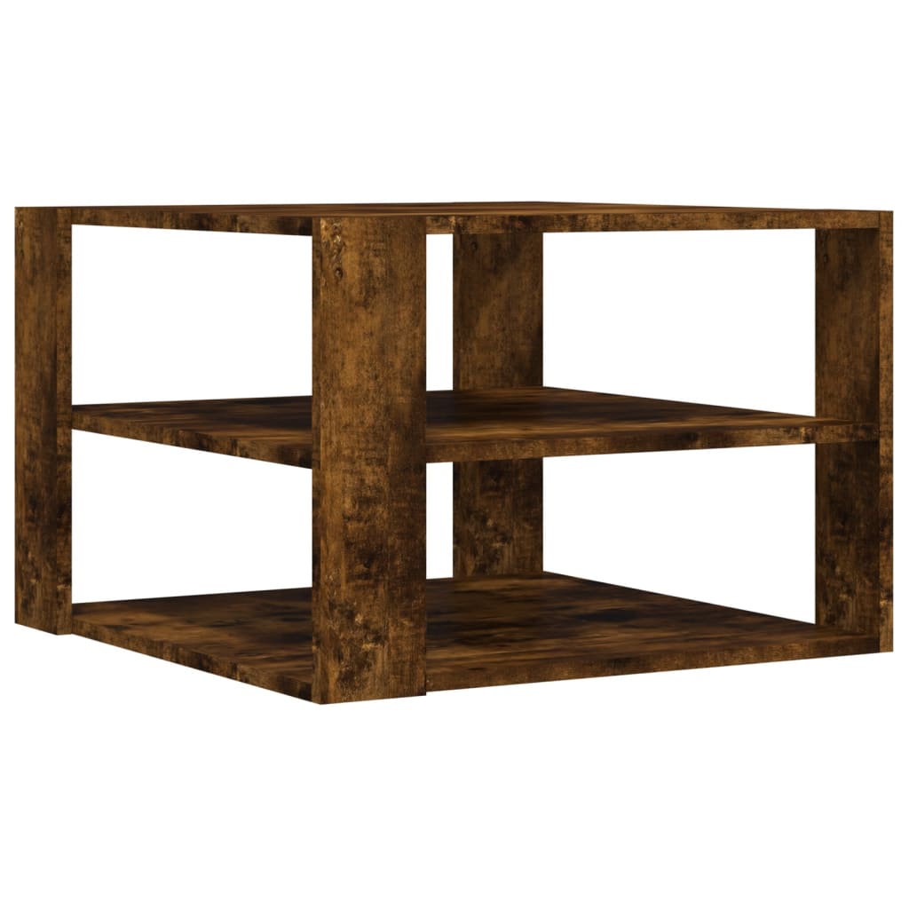 Table basse chêne fumé 59,5x59,5x40 cm bois d’ingénierie - Tables basses